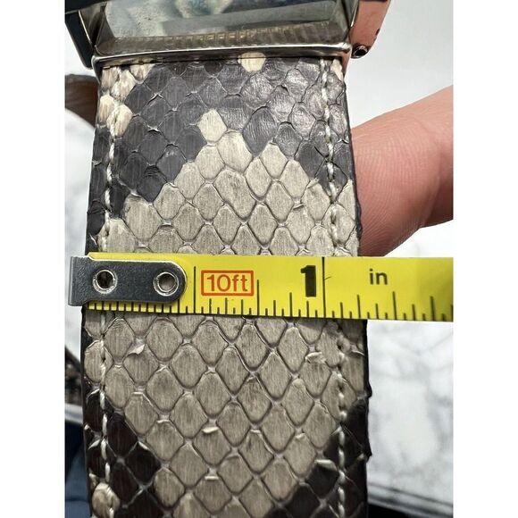 JOAN & DAVID Womans Belt GENUINE PYTHON Size Small Silver Buckle And End Tip - Picture 8 of 9